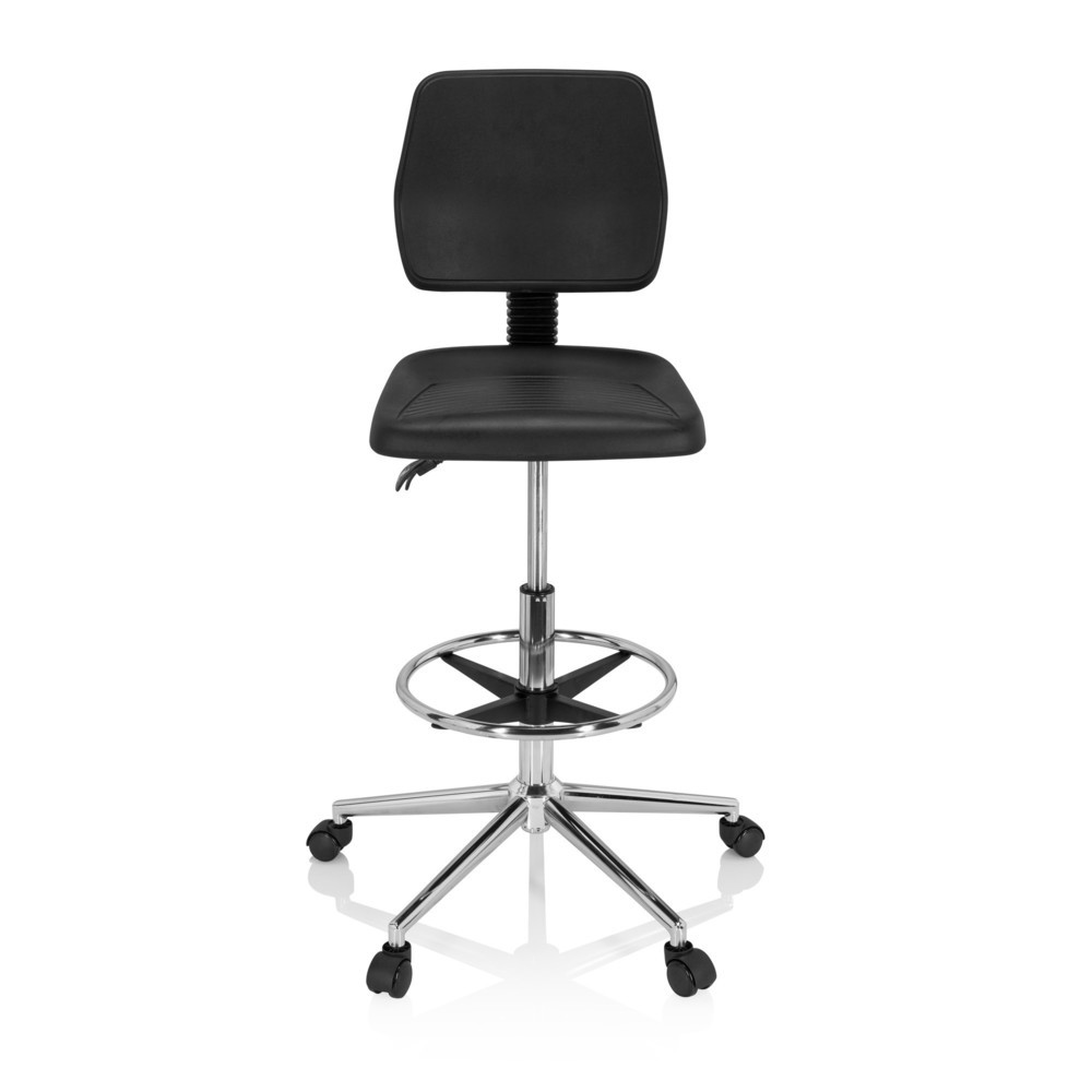 Produktabbildung: hjh OFFICE Drehhocker / Arbeitsstuhl TOP WORK 11 I Hartschaum, schwarz