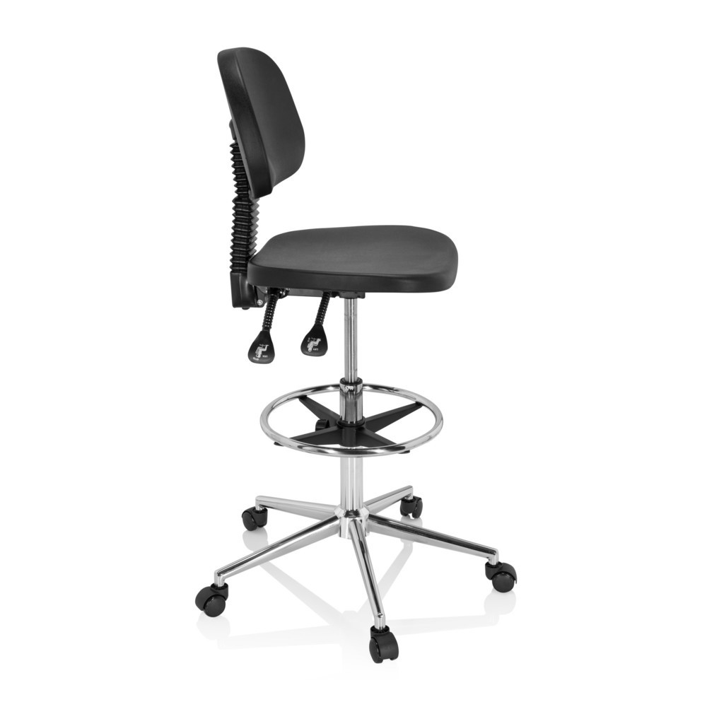 Produktabbildung Nr. 3: hjh OFFICE Drehhocker / Arbeitsstuhl TOP WORK 24 I Hartschaum, schwarz