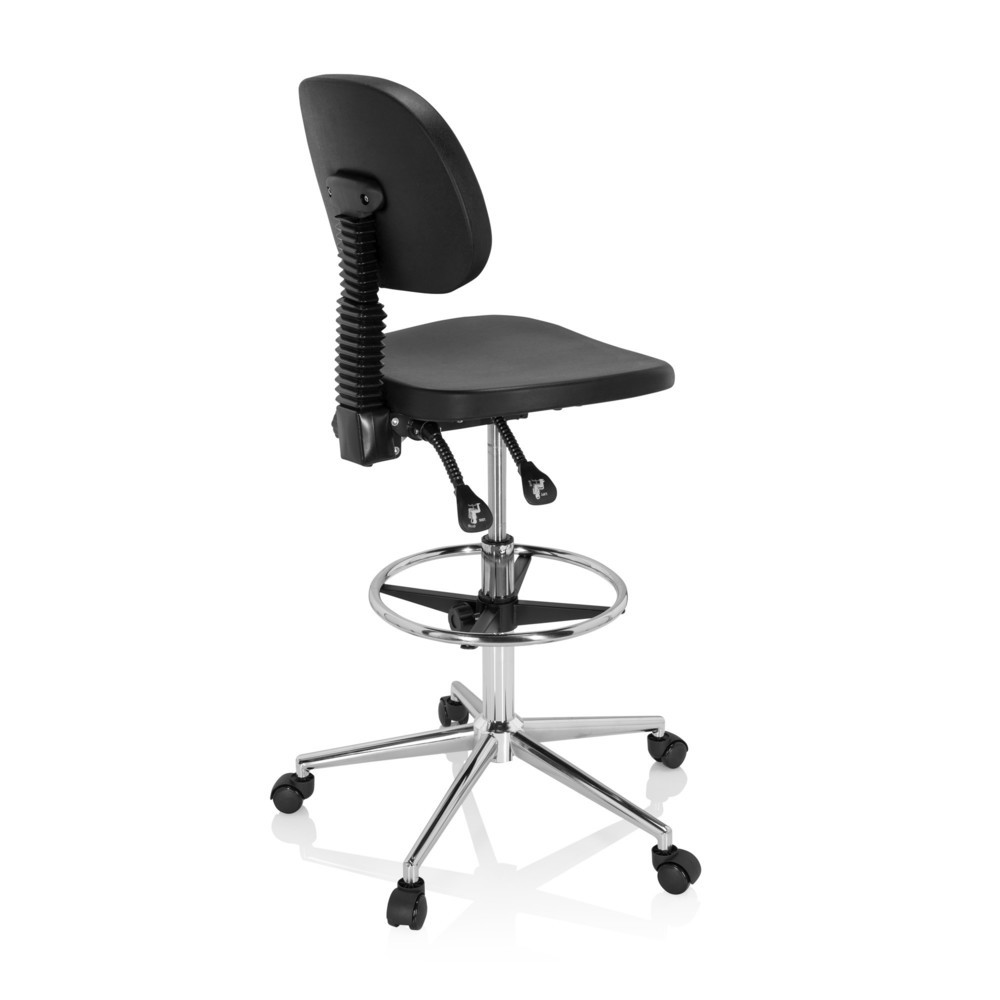 Produktabbildung Nr. 4: hjh OFFICE Drehhocker / Arbeitsstuhl TOP WORK 24 I Hartschaum, schwarz