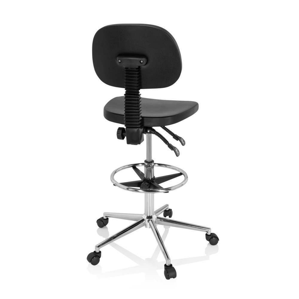 Produktabbildung Nr. 5: hjh OFFICE Drehhocker / Arbeitsstuhl TOP WORK 24 I Hartschaum, schwarz