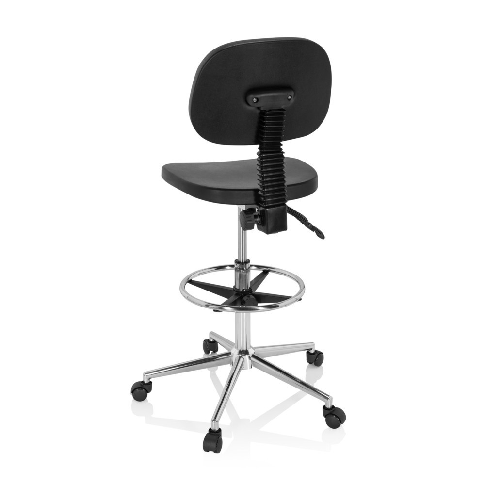 Produktabbildung Nr. 6: hjh OFFICE Drehhocker / Arbeitsstuhl TOP WORK 24 I Hartschaum, schwarz