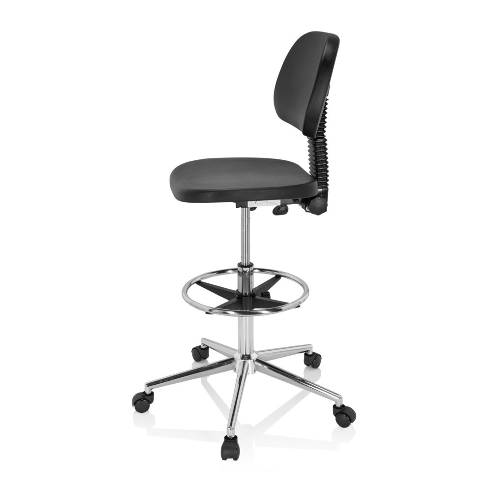 Produktabbildung Nr. 8: hjh OFFICE Drehhocker / Arbeitsstuhl TOP WORK 24 I Hartschaum, schwarz