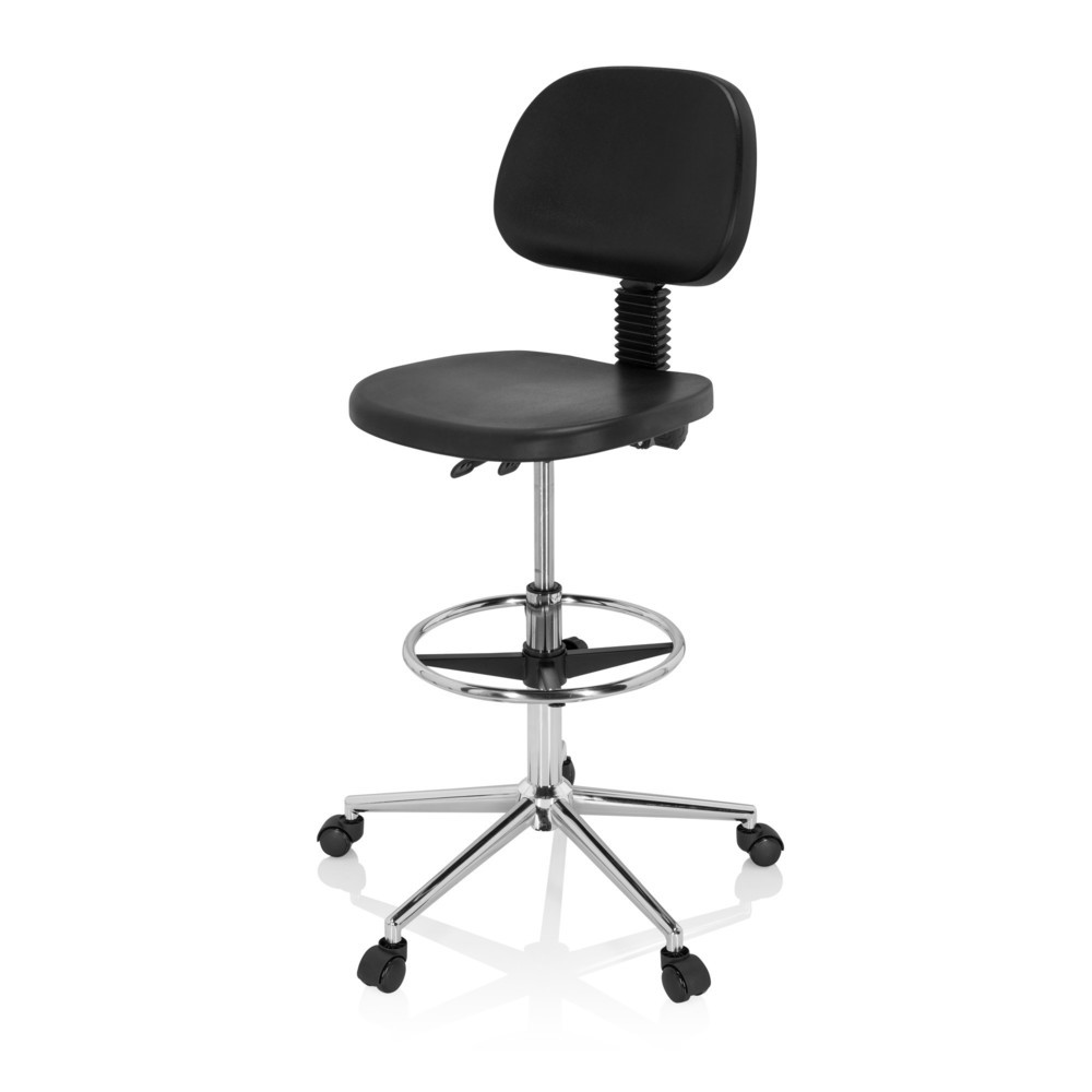 Produktabbildung Nr. 9: hjh OFFICE Drehhocker / Arbeitsstuhl TOP WORK 24 I Hartschaum, schwarz