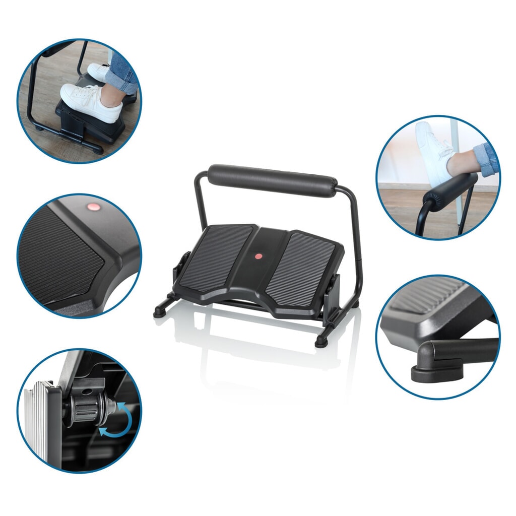 hjh OFFICE Fußstütze PODI F mit Beinablage Kunststoff, schwarz Produktabbildung Nr. 9: hjh OFFICE Fußstütze PODI F mit Beinablage Kunststoff, schwarz
