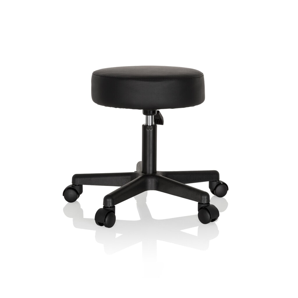 Produktabbildung Nr. 3: hjh OFFICE Ergonomischer Hocker / Drehhocker OPERATOR I Kunstleder, schwarz
