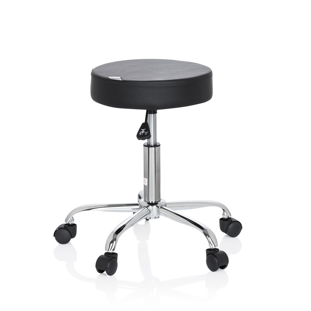 Produktabbildung Nr. 3: hjh OFFICE Hocker / Drehhocker OPERATOR II Kunstleder, schwarz