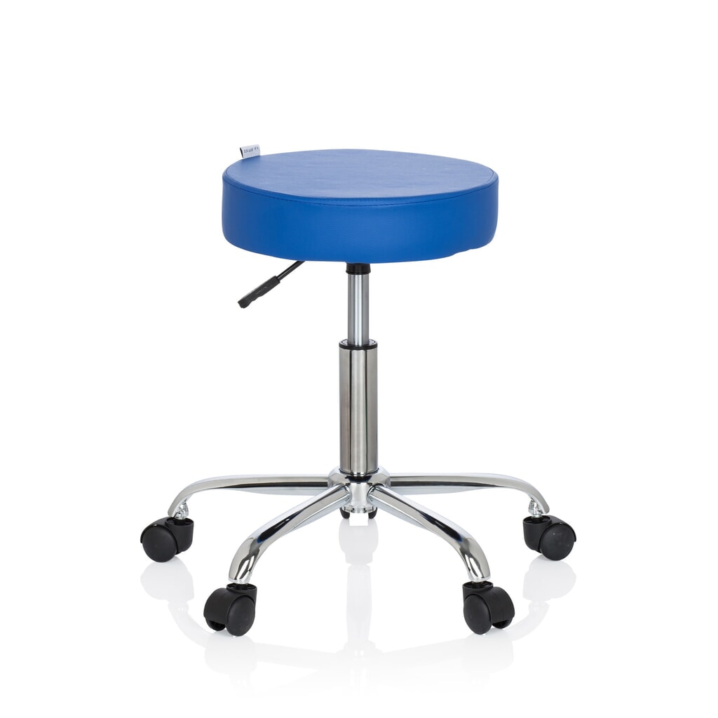Produktabbildung: hjh OFFICE Ergonomischer Hocker / Drehhocker OPERATOR II Kunstleder, blau