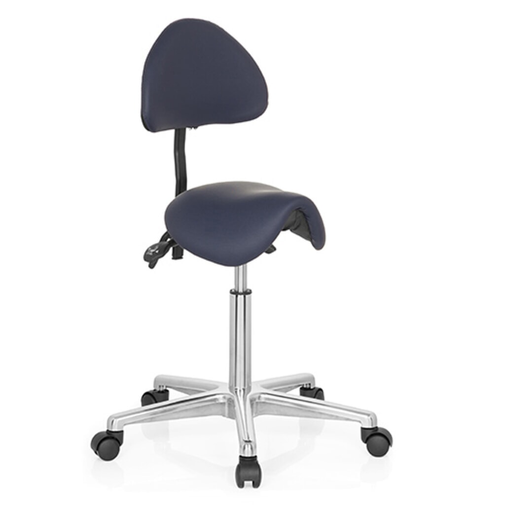 hjh OFFICE Ergonomischer Hocker / Drehhocker TOP WORK 20 Kunstleder, blau Produktabbildung: hjh OFFICE Ergonomischer Hocker / Drehhocker TOP WORK 20 Kunstleder, blau
