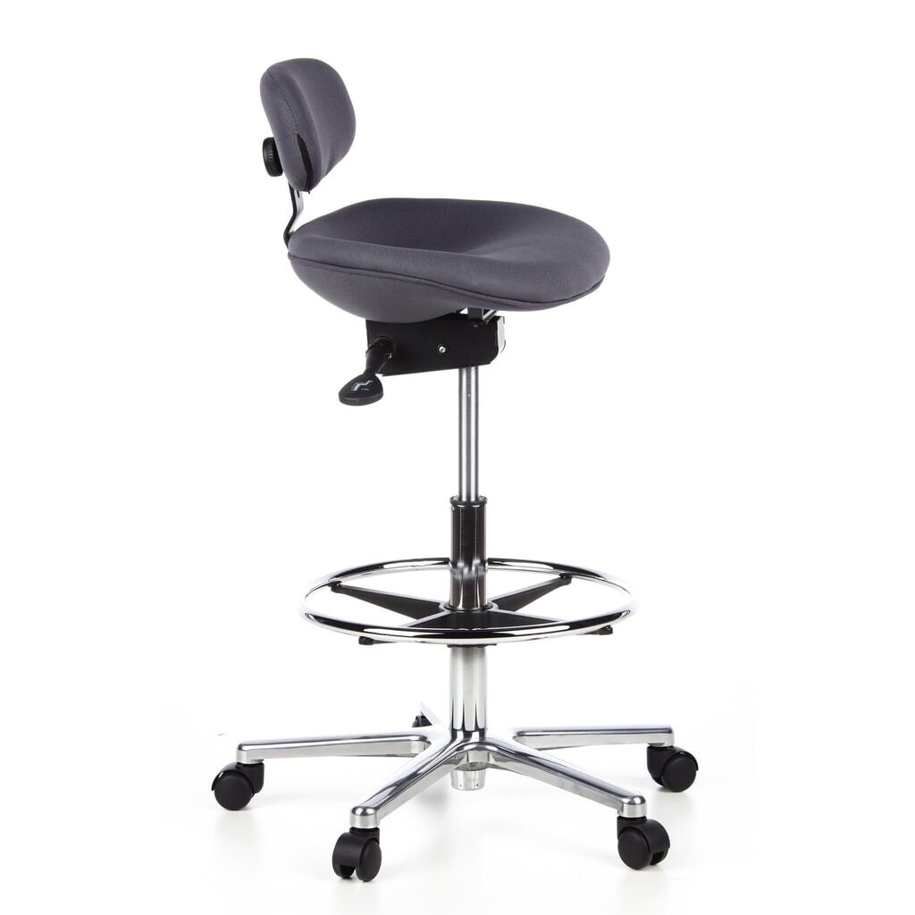 hjh OFFICE Hocker / Drehhocker WORK MF Stoff, anthrazit Produktabbildung Nr. 5: hjh OFFICE Hocker / Drehhocker WORK MF Stoff, anthrazit