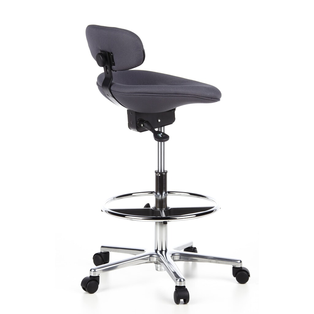 hjh OFFICE Hocker / Drehhocker WORK MF Stoff, anthrazit Produktabbildung Nr. 6: hjh OFFICE Hocker / Drehhocker WORK MF Stoff, anthrazit