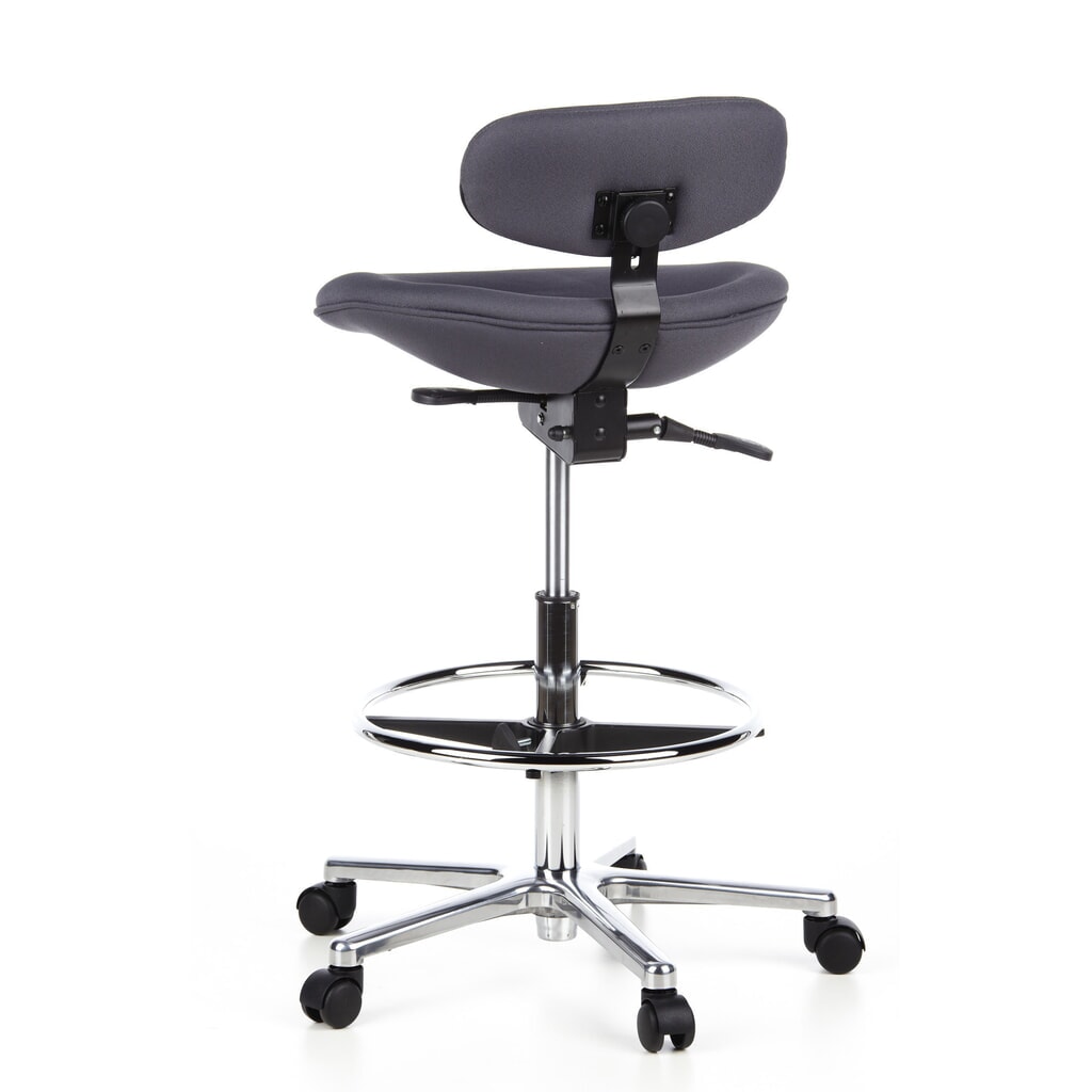 hjh OFFICE Hocker / Drehhocker WORK MF Stoff, anthrazit Produktabbildung Nr. 8: hjh OFFICE Hocker / Drehhocker WORK MF Stoff, anthrazit