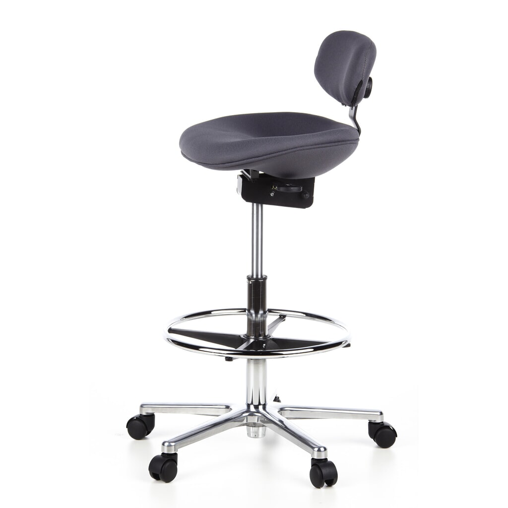 Produktabbildung Nr. 10: hjh OFFICE Hocker / Drehhocker WORK MF Stoff, anthrazit