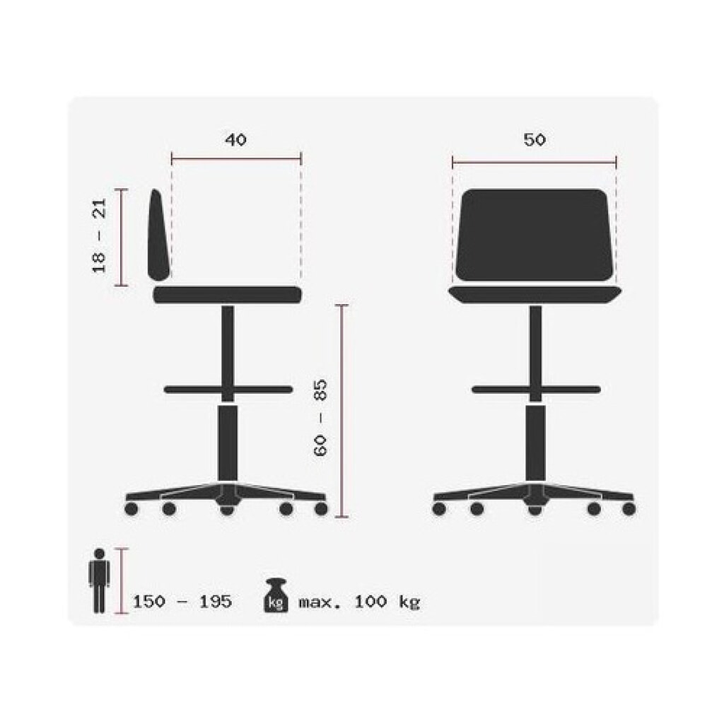 Produktabbildung Nr. 13: hjh OFFICE Hocker / Drehhocker WORK MF Stoff, anthrazit