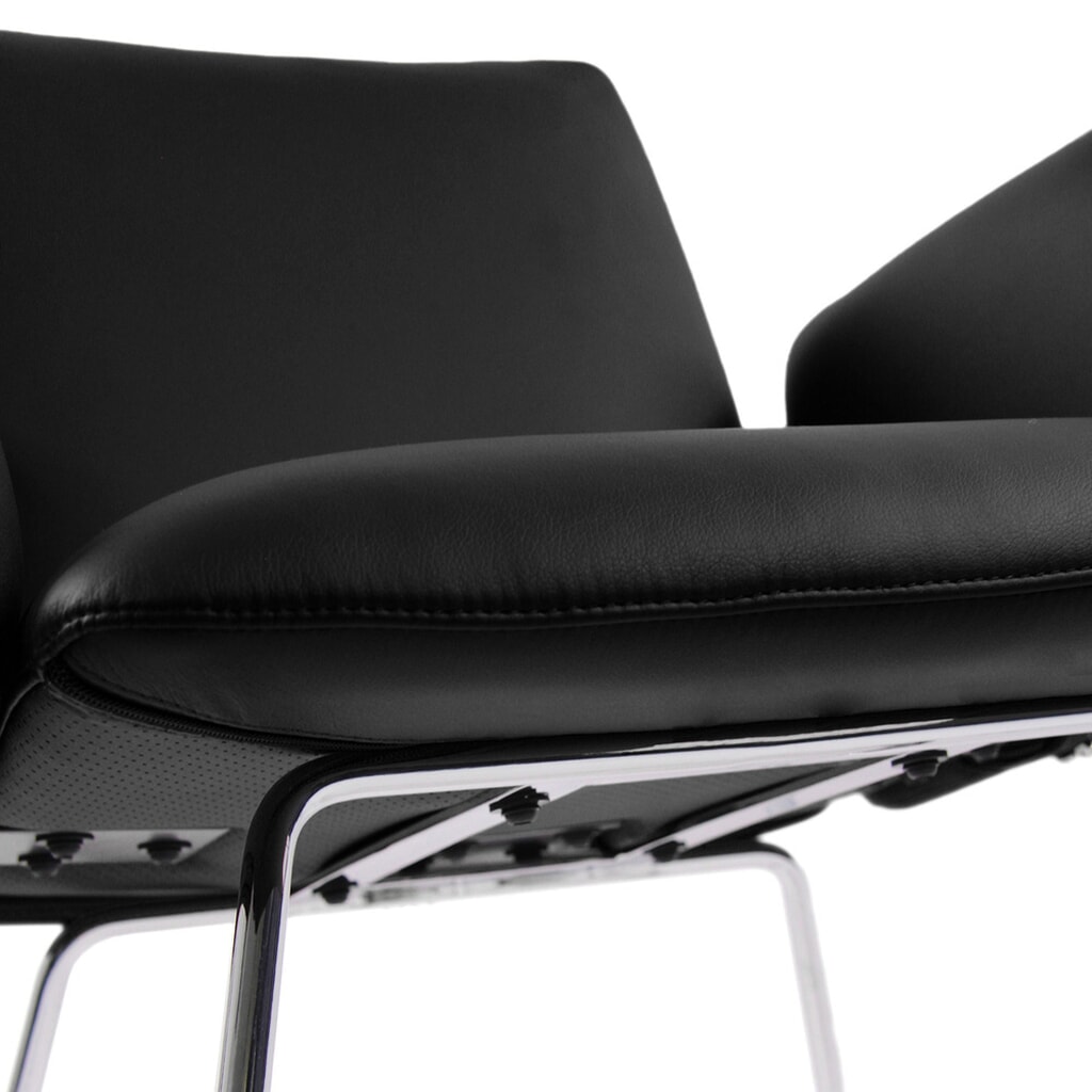 hjh OFFICE Besucherstuhl / Kufenstuhl DESIGNIA V Kunstleder, schwarz Produktabbildung Nr. 2: hjh OFFICE Besucherstuhl / Kufenstuhl DESIGNIA V Kunstleder, schwarz