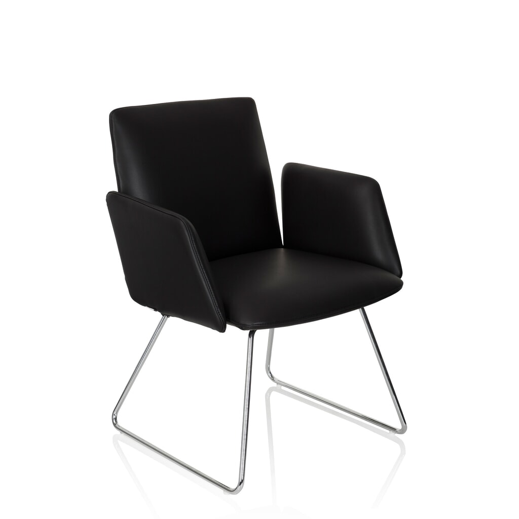 Produktabbildung Nr. 8: hjh OFFICE Besucherstuhl / Kufenstuhl DESIGNIA V Kunstleder, schwarz