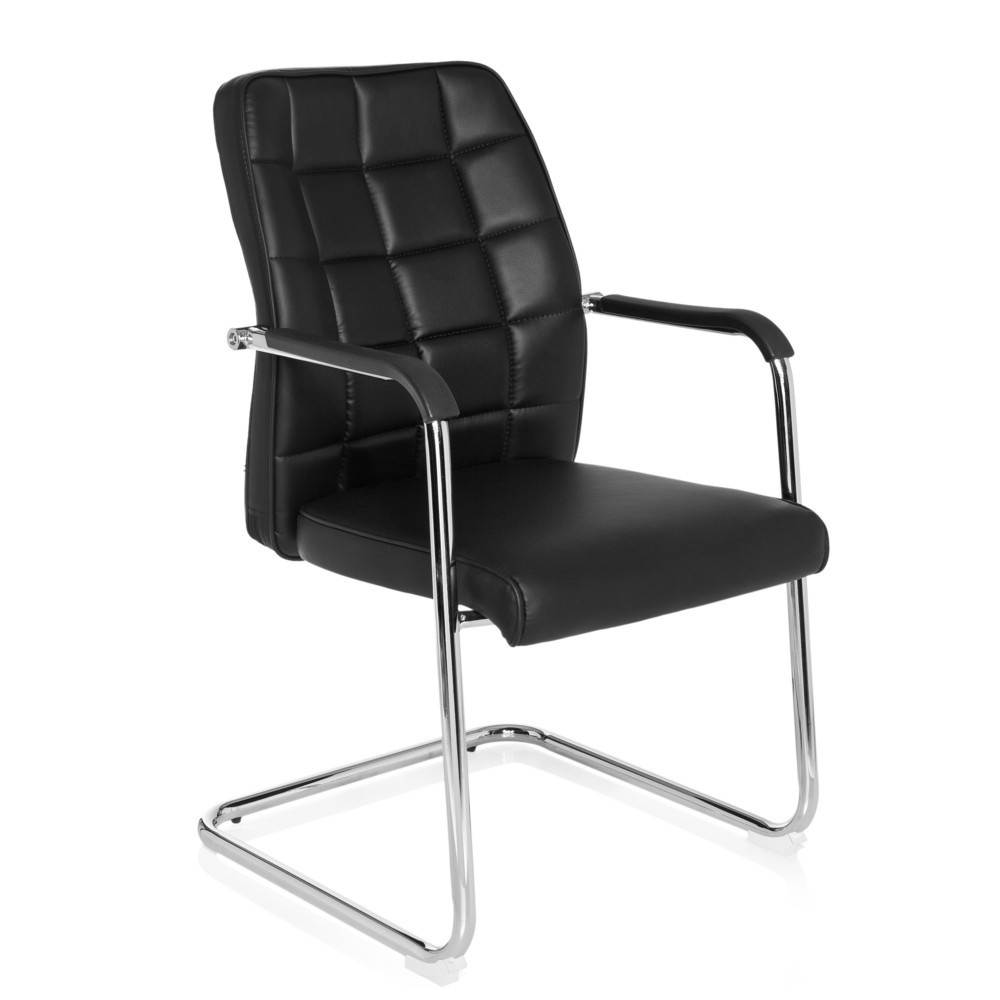 Produktabbildung Nr. 2: hjh OFFICE Konferenzstuhl / Freischwinger / FLEXO V PU, schwarz