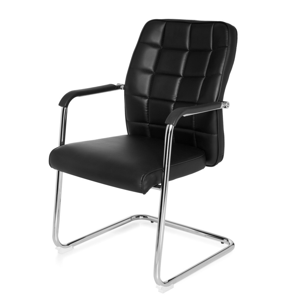 Produktabbildung Nr. 10: hjh OFFICE Konferenzstuhl / Freischwinger / FLEXO V PU, schwarz