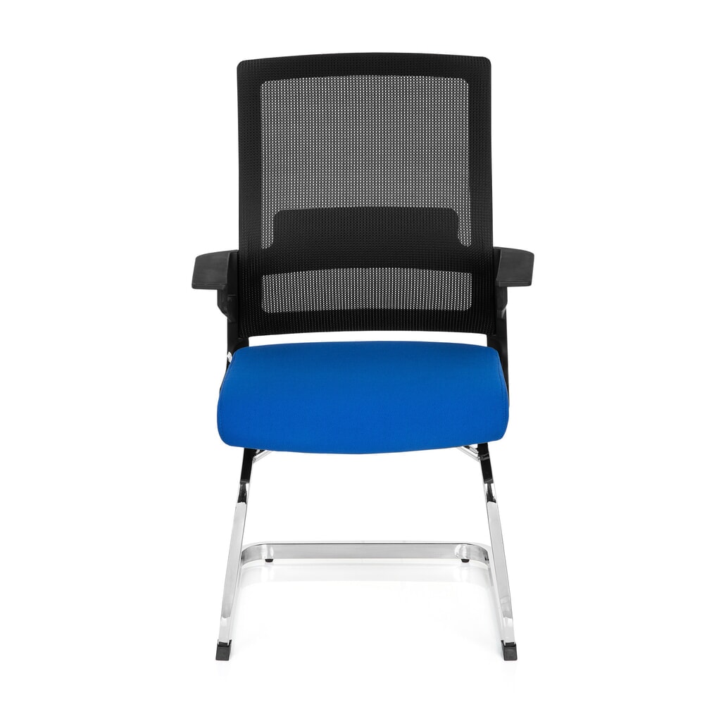 hjh OFFICE Konferenzstuhl / Freischwinger / INVENTOR V Stoff, schwarz / blau Produktabbildung Nr. 1: hjh OFFICE Konferenzstuhl / Freischwinger / INVENTOR V Stoff, schwarz / blau