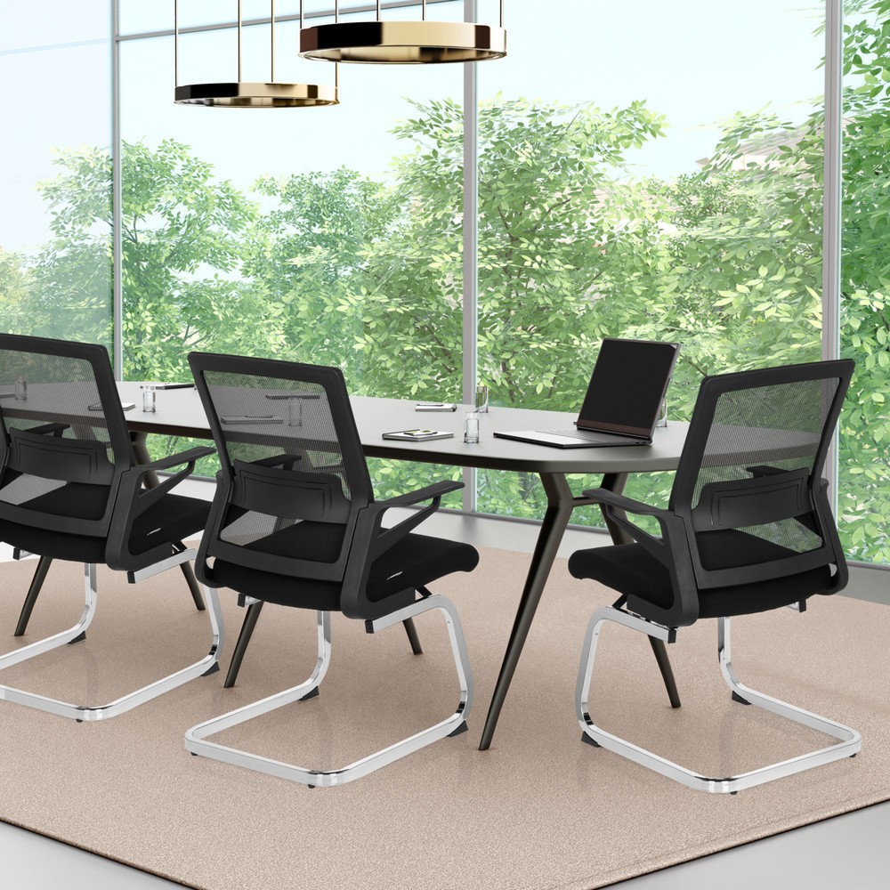 Produktabbildung Nr. 3: hjh OFFICE Konferenzstuhl / Freischwinger / INVENTOR V Stoff, schwarz