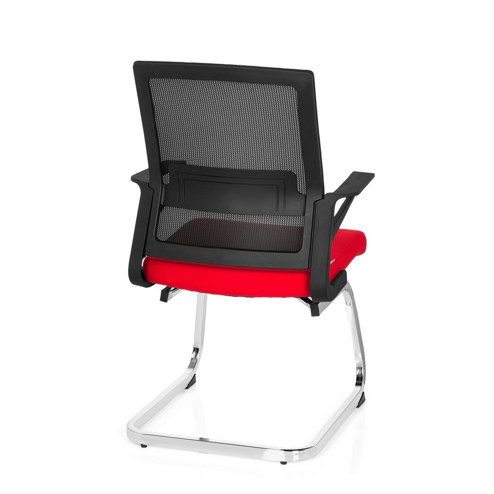 Produktabbildung Nr. 8: hjh OFFICE Konferenzstuhl / Freischwinger / INVENTOR V Stoff, schwarz / rot