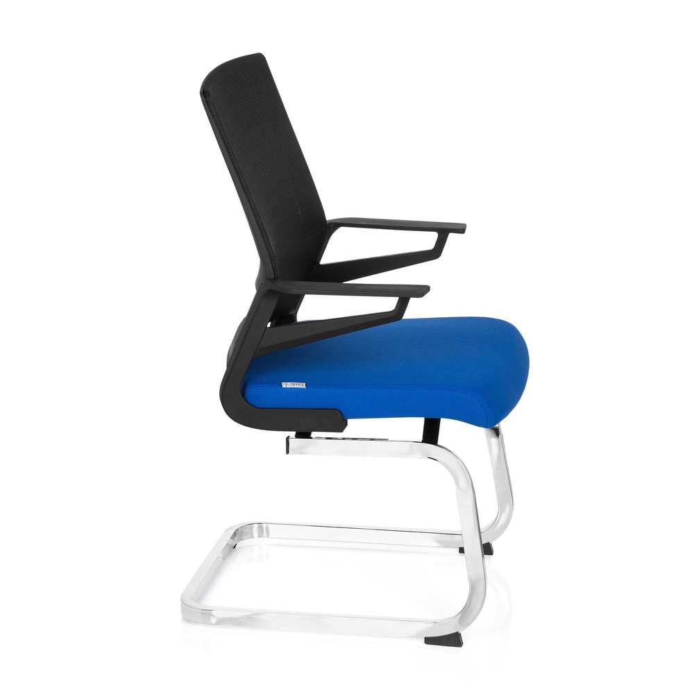 Produktabbildung Nr. 6: hjh OFFICE Konferenzstuhl / Freischwinger / INVENTOR V Stoff, schwarz / blau