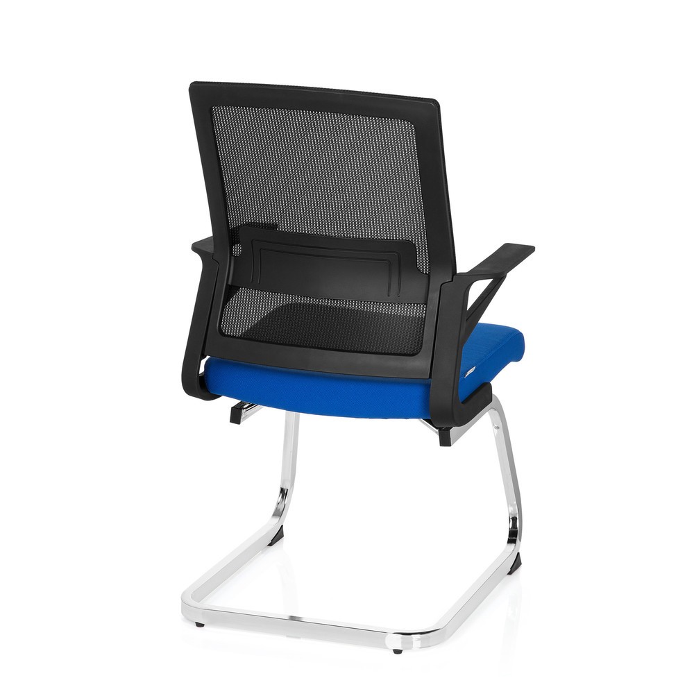 Produktabbildung Nr. 8: hjh OFFICE Konferenzstuhl / Freischwinger / INVENTOR V Stoff, schwarz / blau