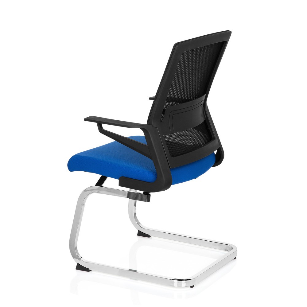Produktabbildung Nr. 10: hjh OFFICE Konferenzstuhl / Freischwinger / INVENTOR V Stoff, schwarz / blau