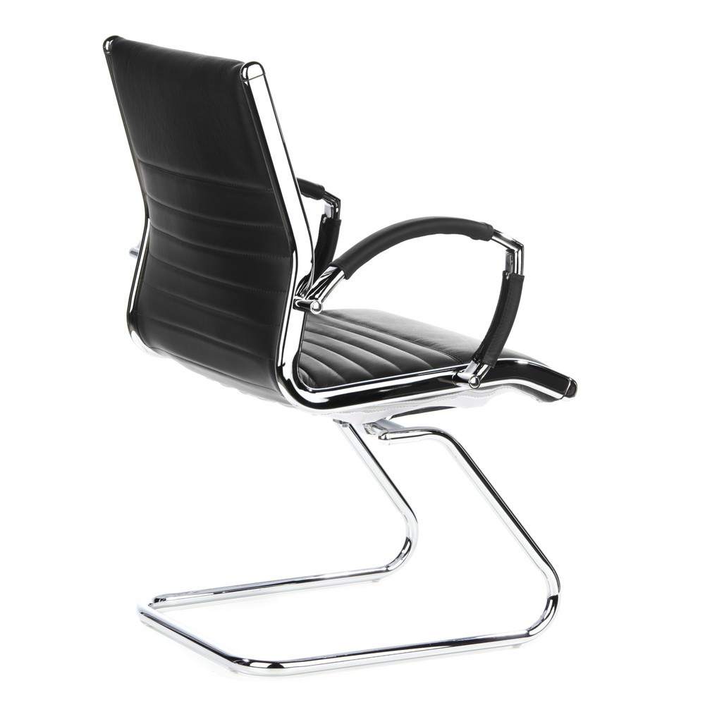 Produktabbildung Nr. 4: hjh OFFICE Konferenzstuhl / Freischwinger PARMA V Leder, schwarz Chrom