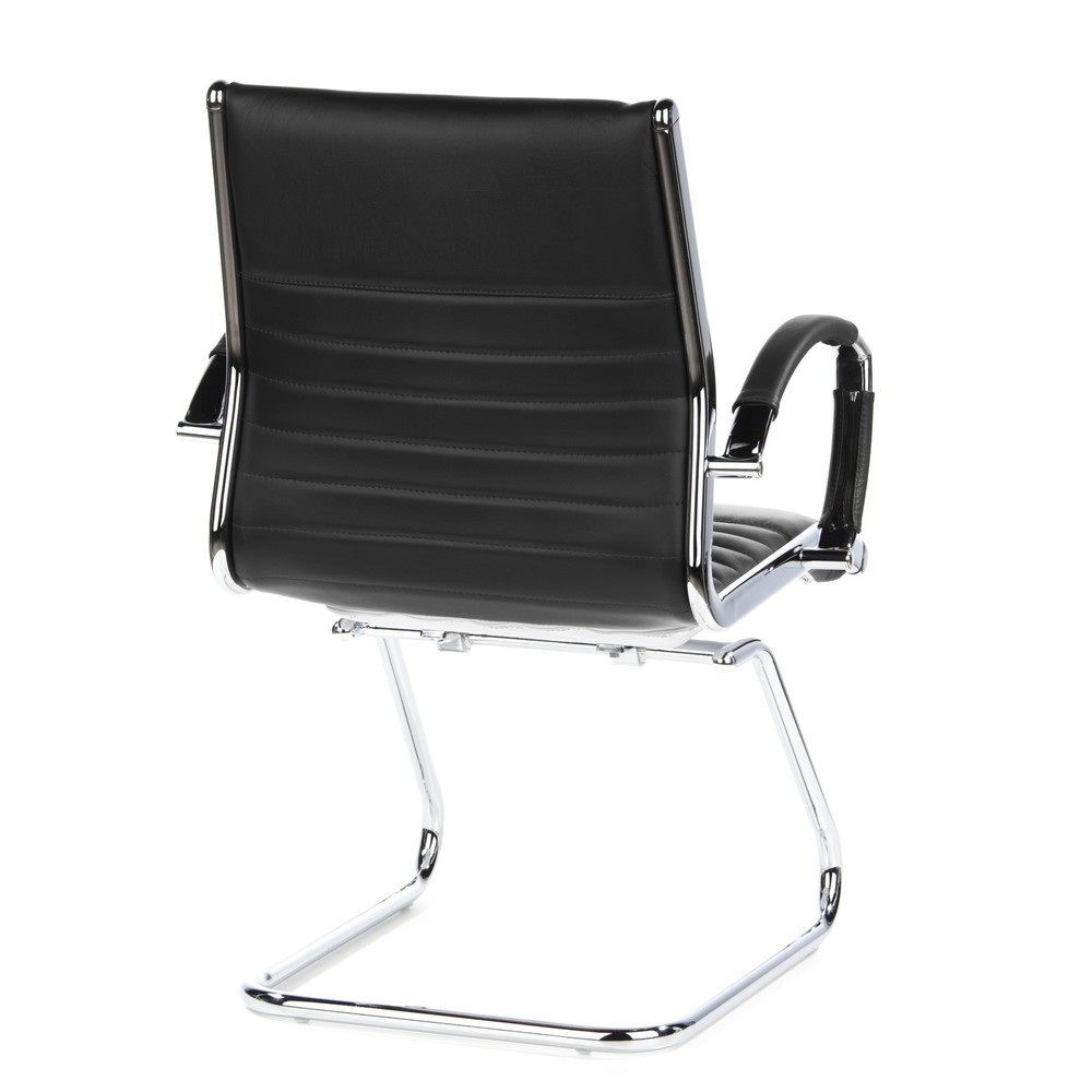 Produktabbildung Nr. 6: hjh OFFICE Konferenzstuhl / Freischwinger PARMA V Leder, schwarz Chrom