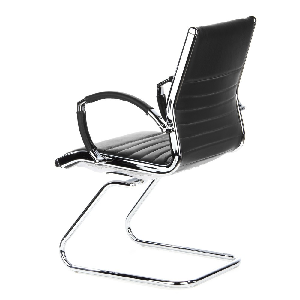 Produktabbildung Nr. 8: hjh OFFICE Konferenzstuhl / Freischwinger PARMA V Leder, schwarz Chrom