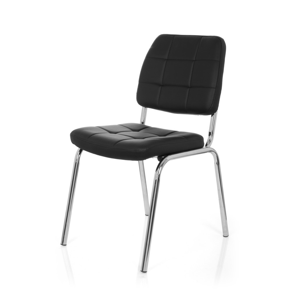Produktabbildung Nr. 10: hjh OFFICE Konferenzstuhl / Besucherstuhl / PICENO V PU, schwarz