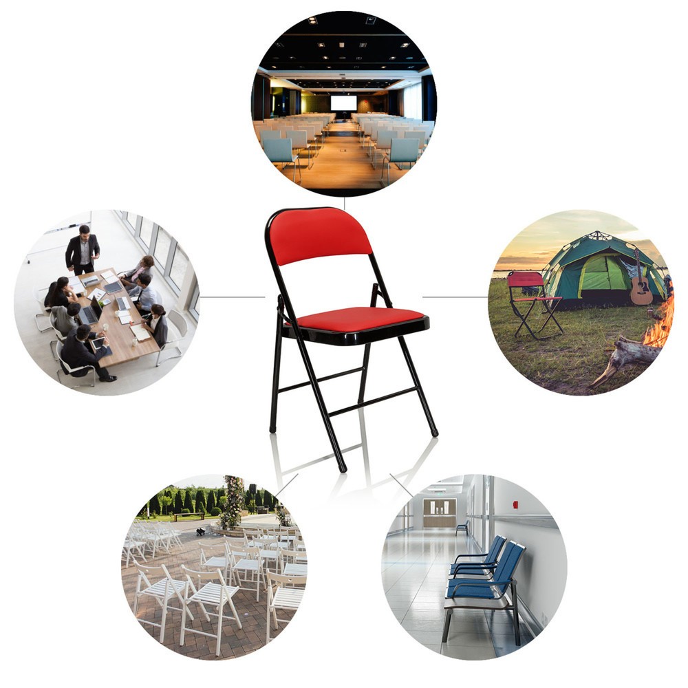 Produktabbildung Nr. 2: hjh OFFICE Konferenzstuhl / Besucherstuhl / Klappstuhl TUDELA PU, rot