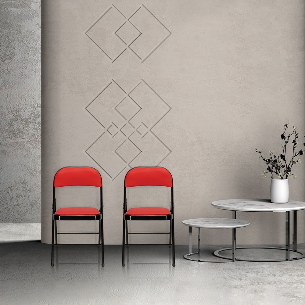 Produktabbildung Nr. 6: hjh OFFICE Konferenzstuhl / Besucherstuhl / Klappstuhl TUDELA PU, rot