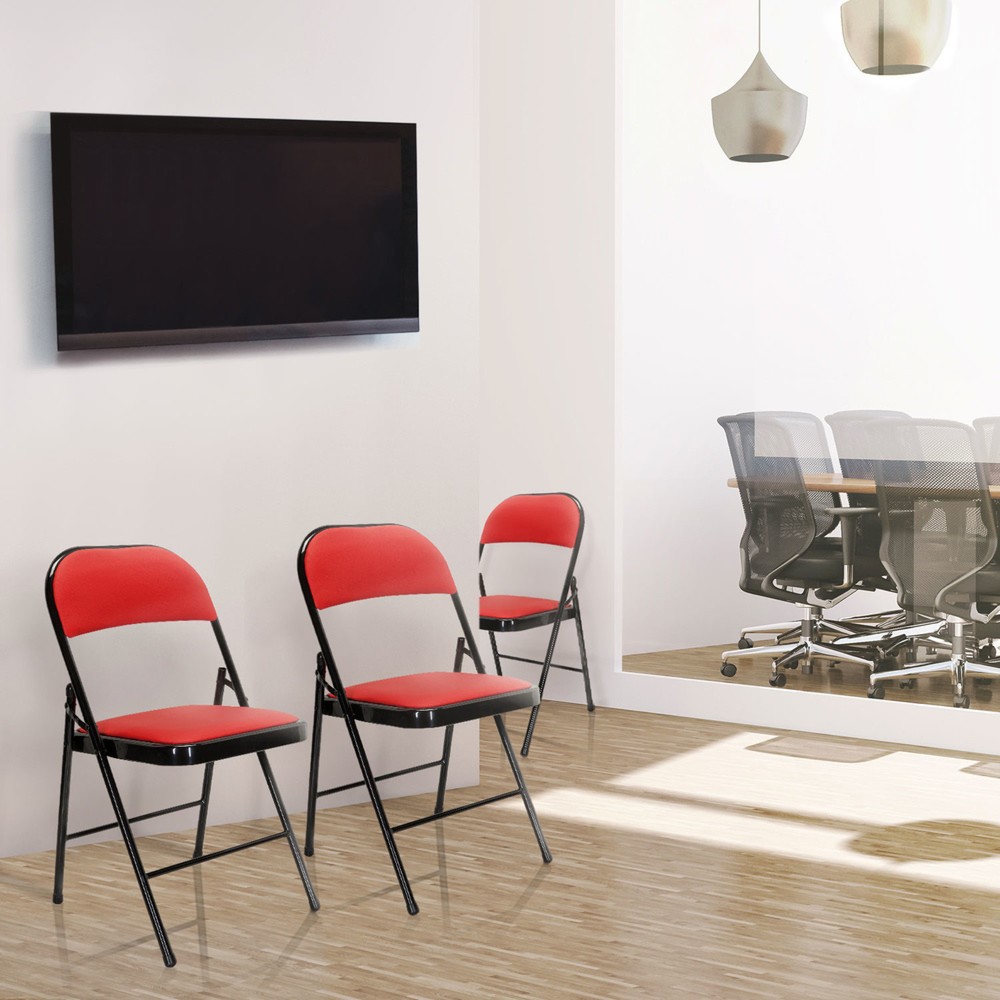 Produktabbildung Nr. 7: hjh OFFICE Konferenzstuhl / Besucherstuhl / Klappstuhl TUDELA PU, rot