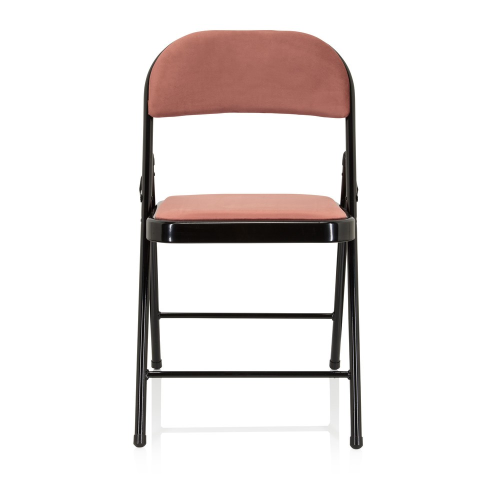Produktabbildung: hjh OFFICE Konferenzstuhl / Besucherstuhl / Klappstuhl TUDELA I Samt, rose