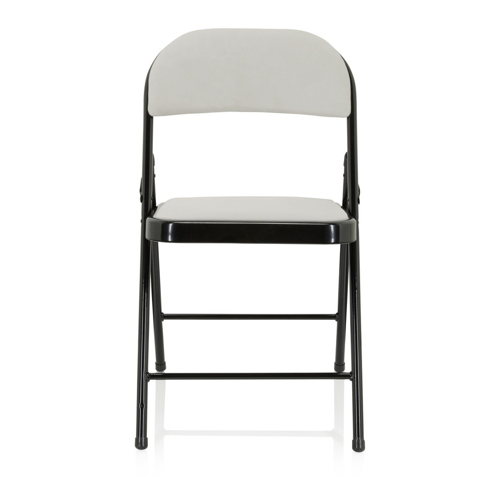 Produktabbildung Nr. 1: hjh OFFICE Konferenzstuhl / Besucherstuhl / Klappstuhl TUDELA I Samt, weiß