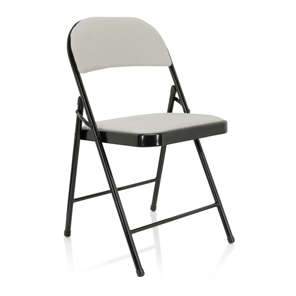 Produktabbildung Nr. 5: hjh OFFICE Konferenzstuhl / Besucherstuhl / Klappstuhl TUDELA I Samt, weiß