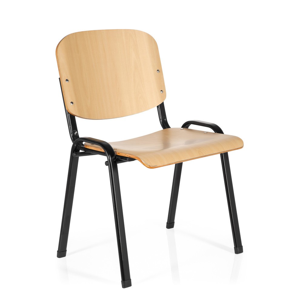 Produktabbildung Nr. 2: hjh OFFICE Konferenzstuhl / Besucherstuhl / XT 600, schwarz/buche