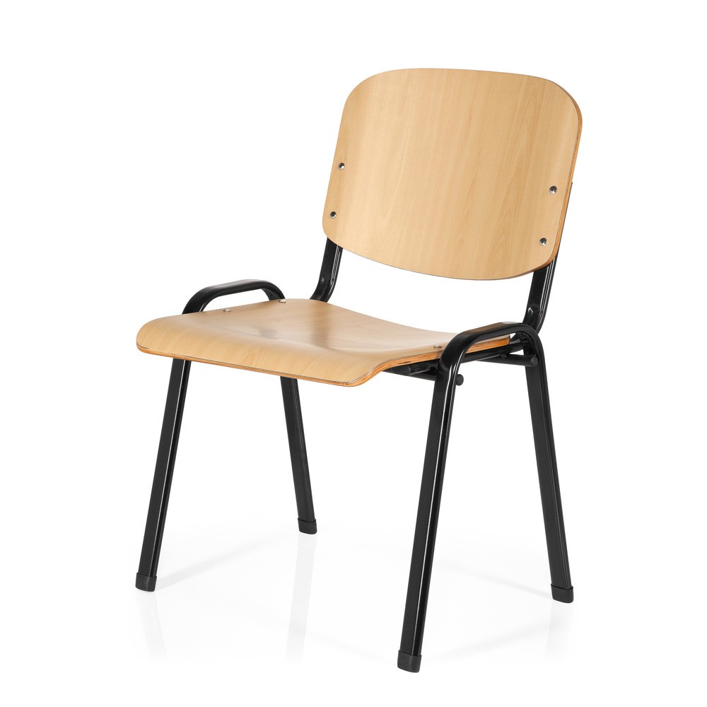 Produktabbildung Nr. 10: hjh OFFICE Konferenzstuhl / Besucherstuhl / XT 600, schwarz/buche