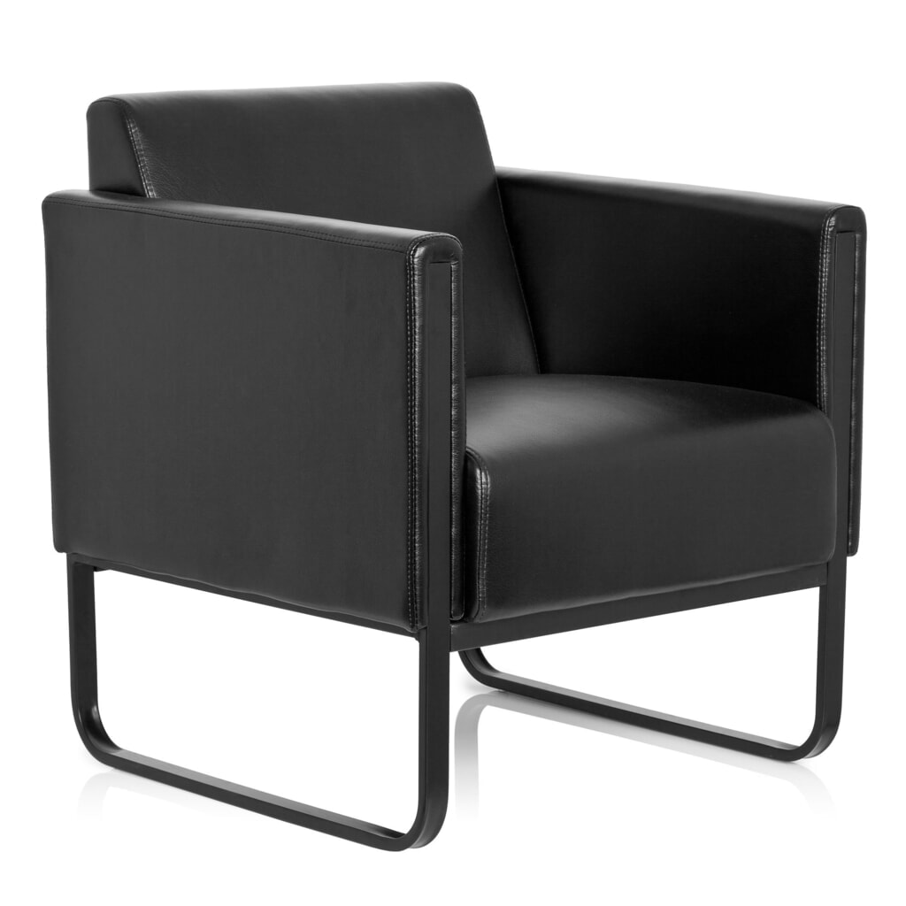 hjh OFFICE Loungesessel BALI BLACK Gestell schwarz Kunstleder glatt, 1-Sitzer, schwarz Produktabbildung Nr. 3: hjh OFFICE Loungesessel BALI BLACK Gestell schwarz Kunstleder glatt, 1-Sitzer, schwarz
