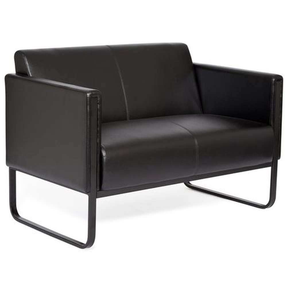 Produktabbildung Nr. 3: hjh OFFICE Loungesofa BALI BLACK Gestell schwarz Kunstleder glatt, 2-Sitzer, schwarz