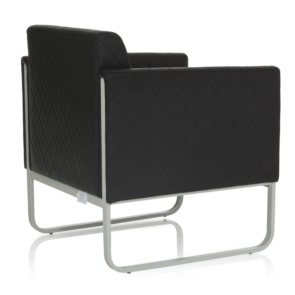 Produktabbildung Nr. 4: hjh OFFICE Loungesessel ARUBA STEP Gestell lichtgrau Kunstleder, 1-Sitzer, schwarz