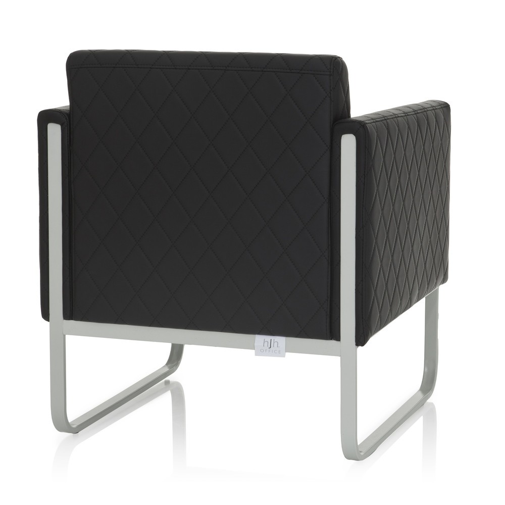 Produktabbildung Nr. 6: hjh OFFICE Loungesessel ARUBA STEP Gestell lichtgrau Kunstleder, 1-Sitzer, schwarz