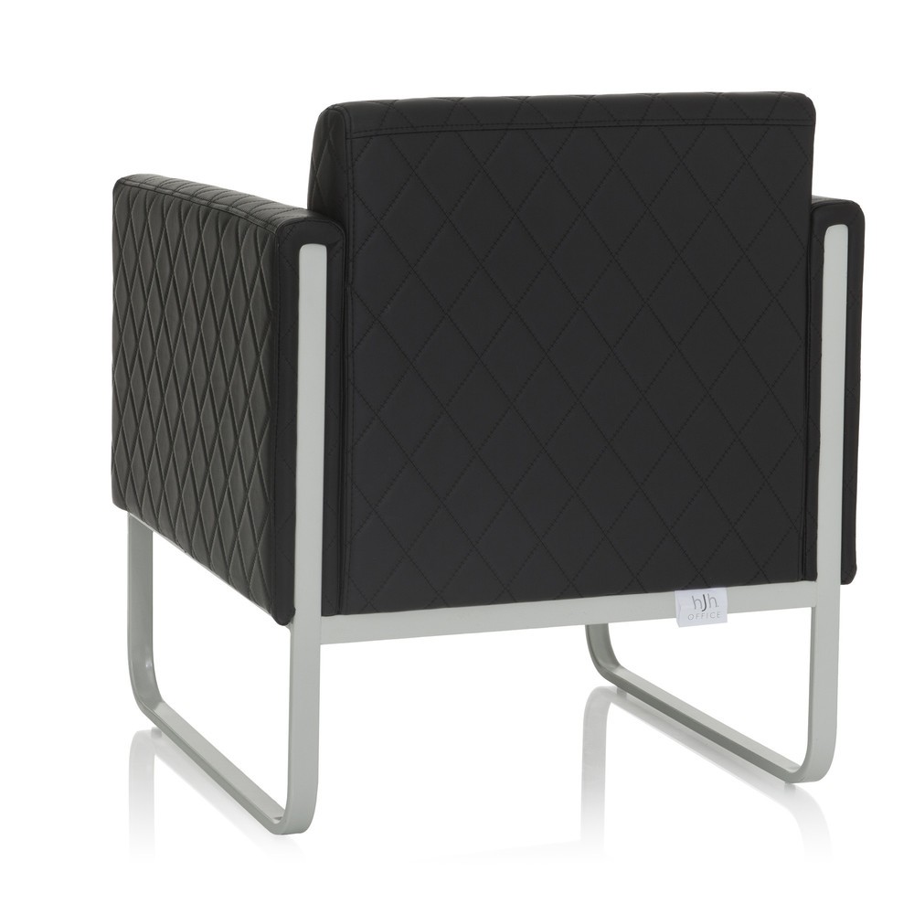 Produktabbildung Nr. 7: hjh OFFICE Loungesessel ARUBA STEP Gestell lichtgrau Kunstleder, 1-Sitzer, schwarz