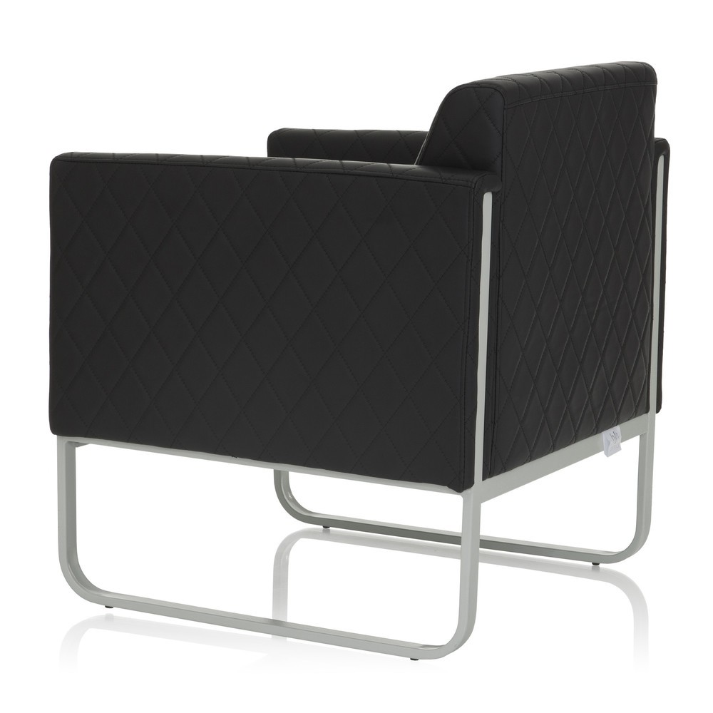 Produktabbildung Nr. 8: hjh OFFICE Loungesessel ARUBA STEP Gestell lichtgrau Kunstleder, 1-Sitzer, schwarz