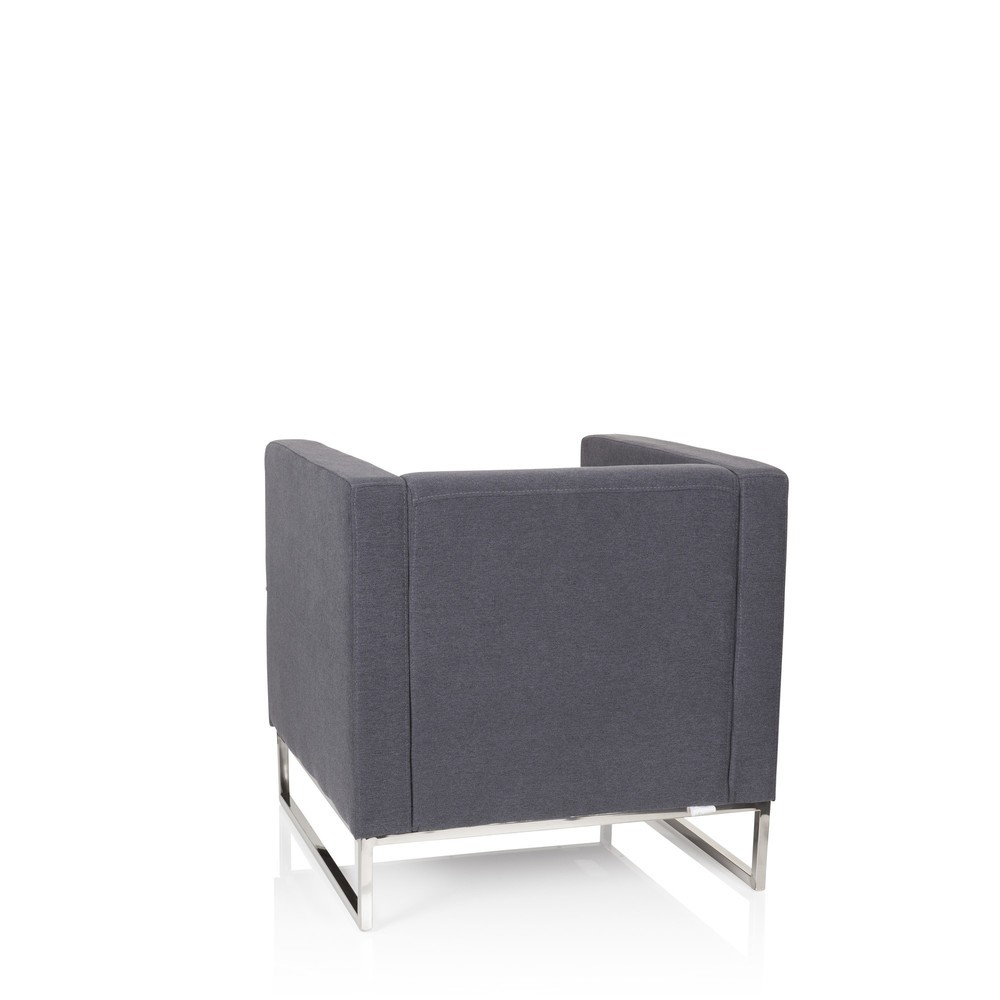 Produktabbildung Nr. 7: hjh OFFICE Loungesessel BARBADOS Gestell Edelstahl Stoff, 1-Sitzer, dunkelgrau