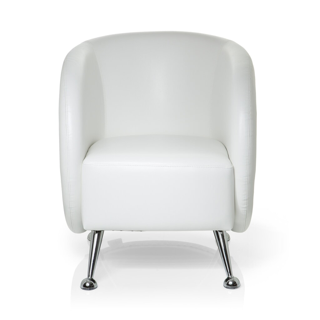 Produktabbildung: hjh OFFICE Loungesessel / Clubsessel ST. LUCIA Kunstleder, weiß