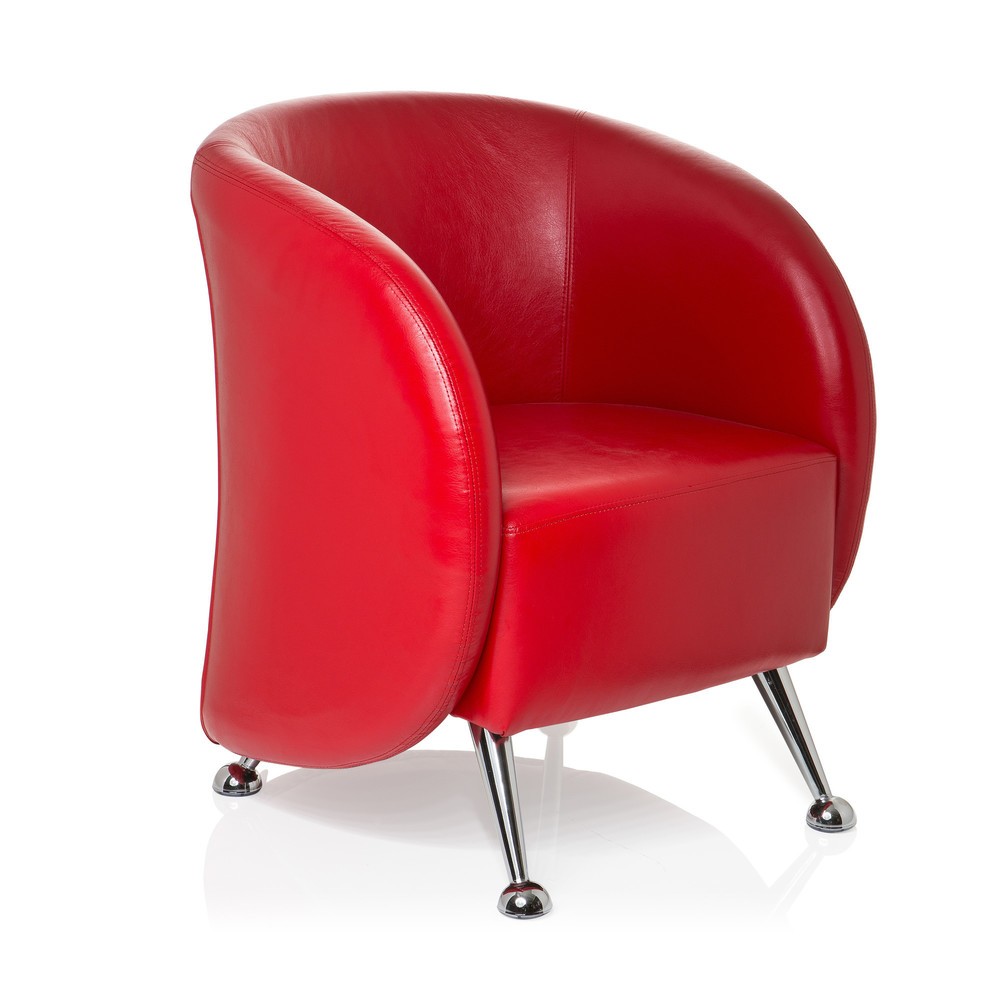 Produktabbildung Nr. 3: hjh OFFICE Loungesessel / Clubsessel ST. LUCIA Kunstleder, rot