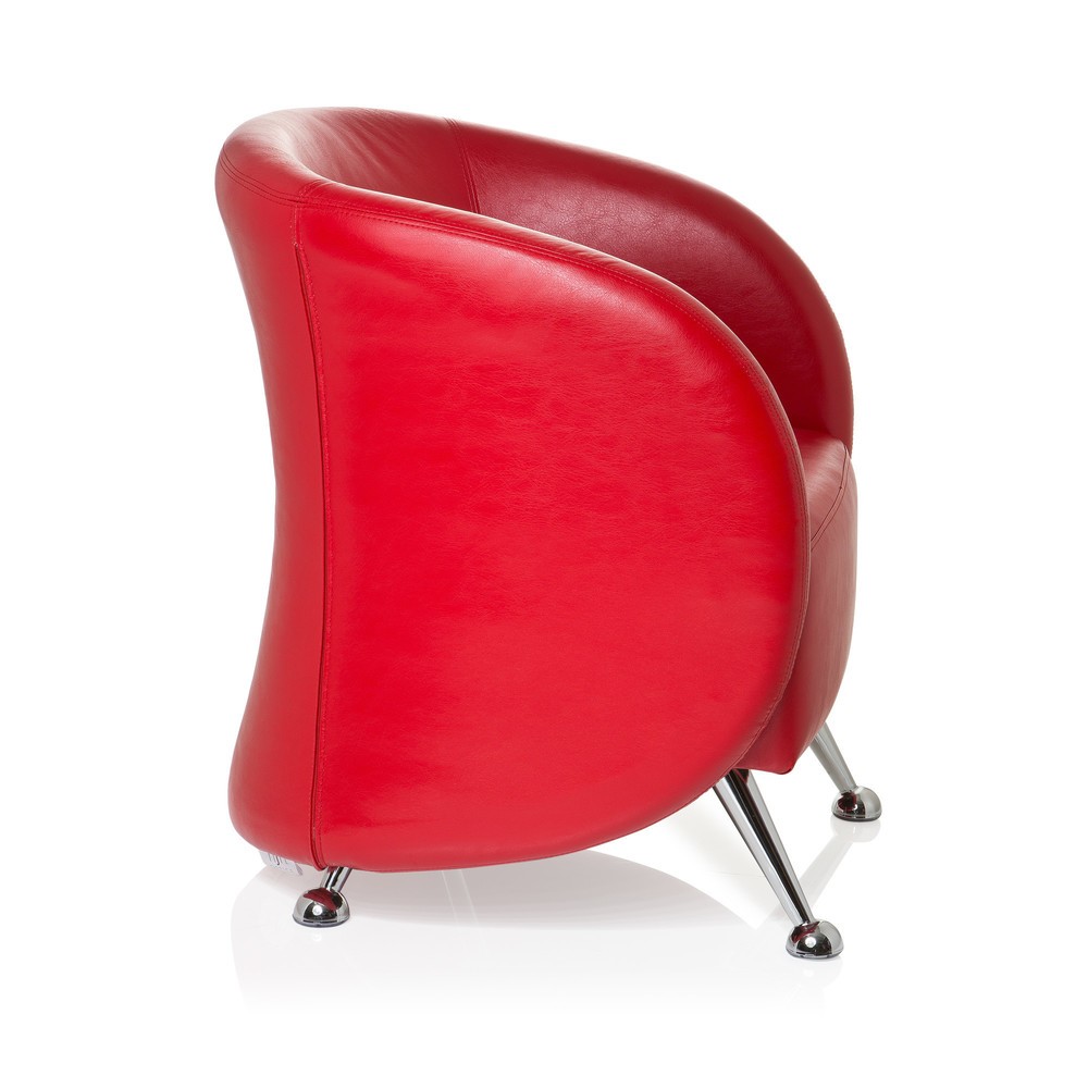 Produktabbildung Nr. 4: hjh OFFICE Loungesessel / Clubsessel ST. LUCIA Kunstleder, rot