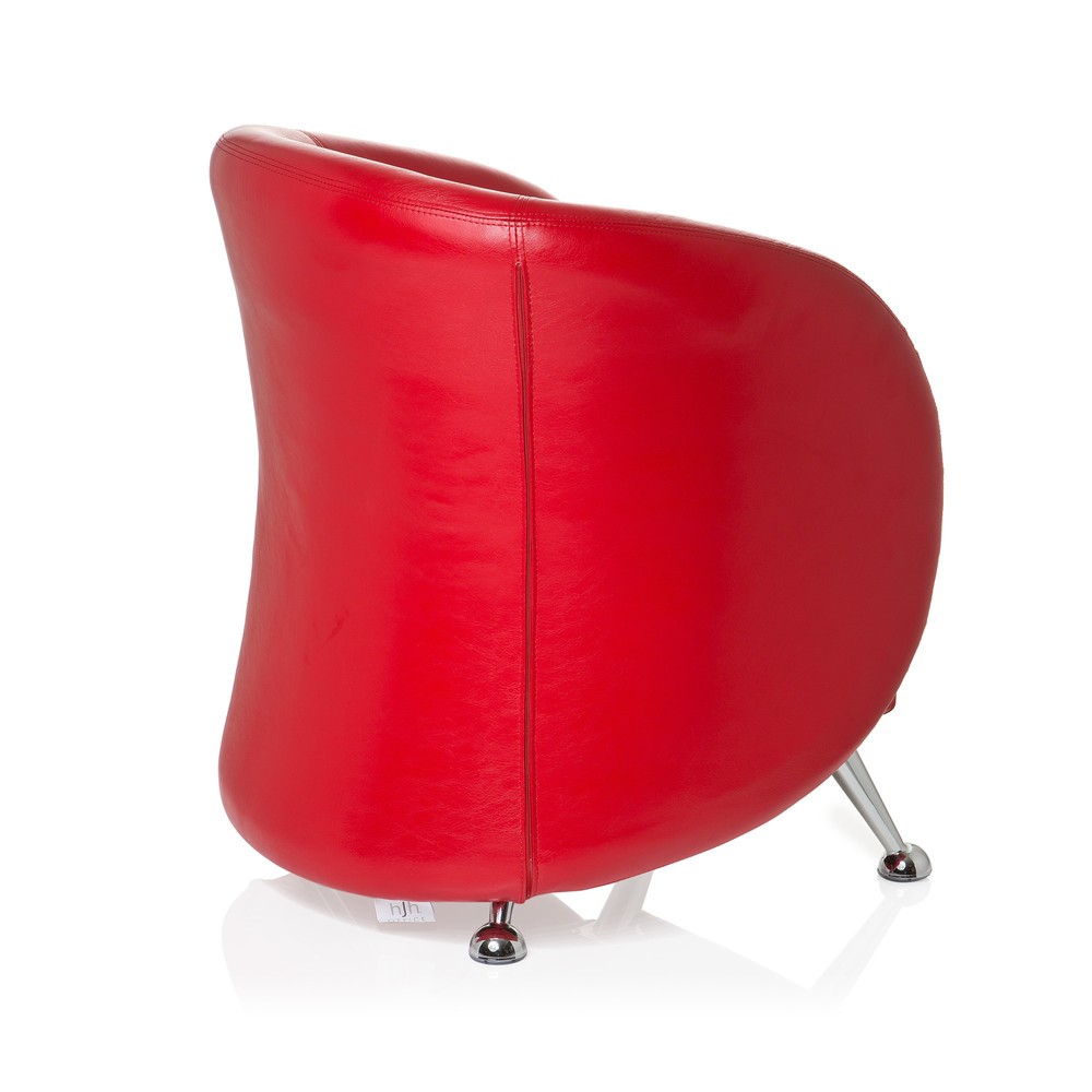 Produktabbildung Nr. 5: hjh OFFICE Loungesessel / Clubsessel ST. LUCIA Kunstleder, rot